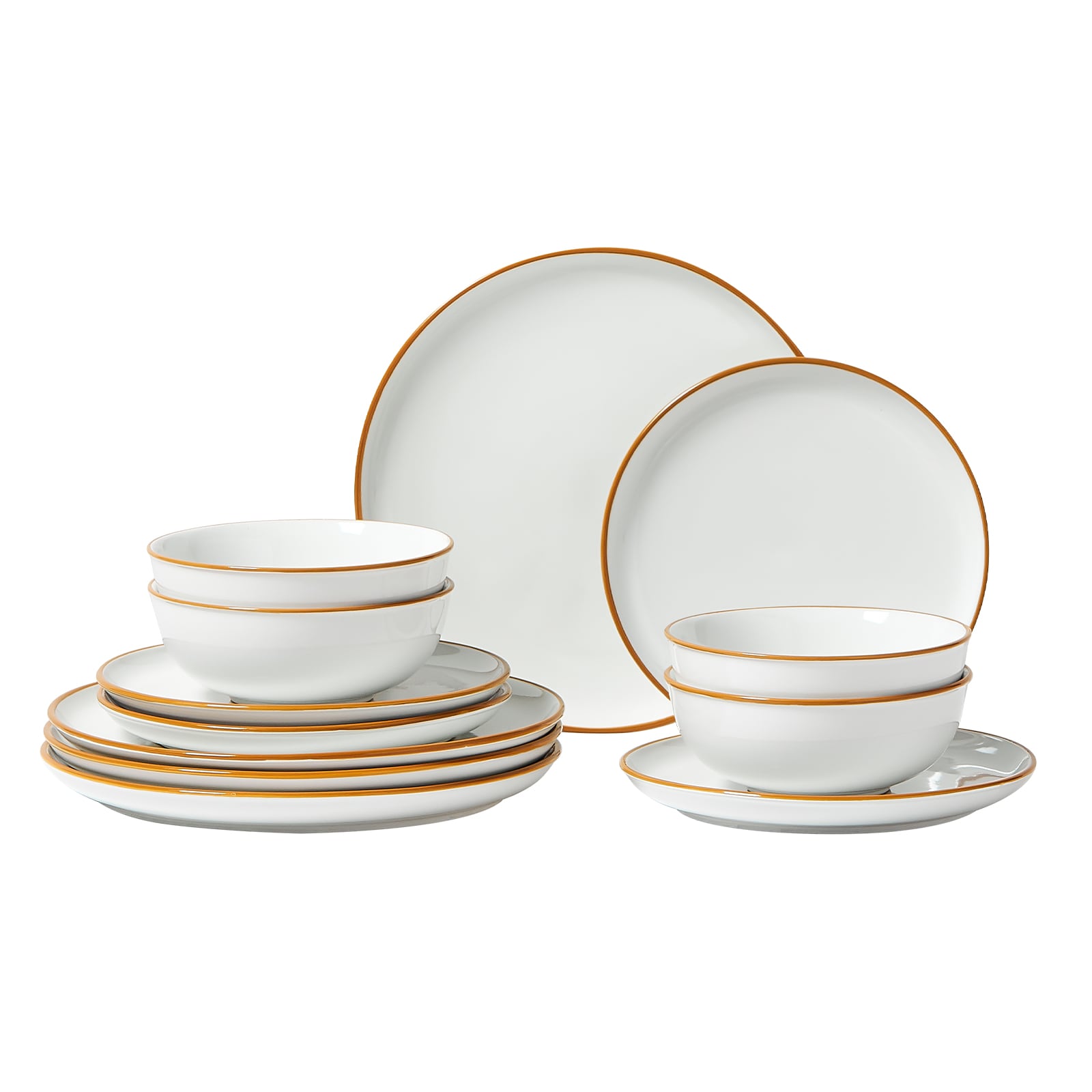 Ceramic Dinnerware Set For 4 White Porcelain Plates And Bowls_voghion.com